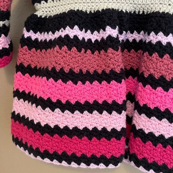 Little Girl Crochet Handmade Coat Dress 18-24 Months - Picture 7 of 16